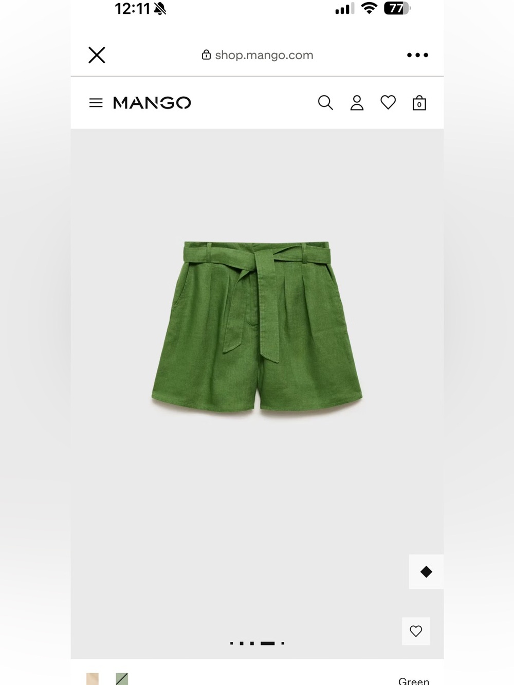 Mango Linen-Blend Shorts Size S